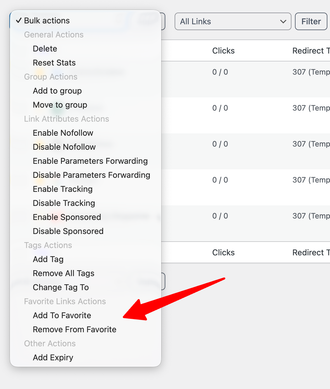 Bulk Add to Favorites