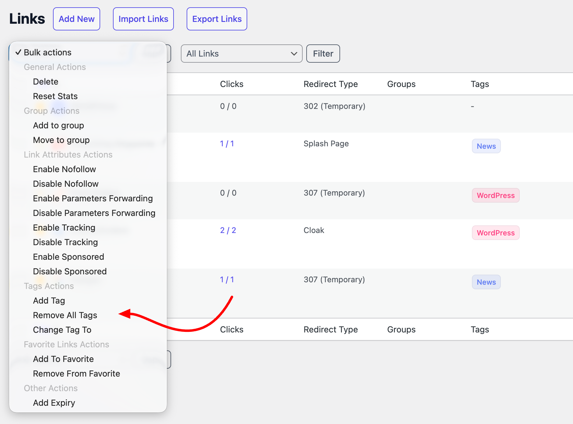 Bulk Tag Actions