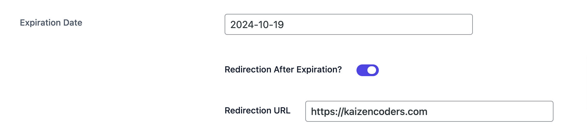 Expiration Date Setting