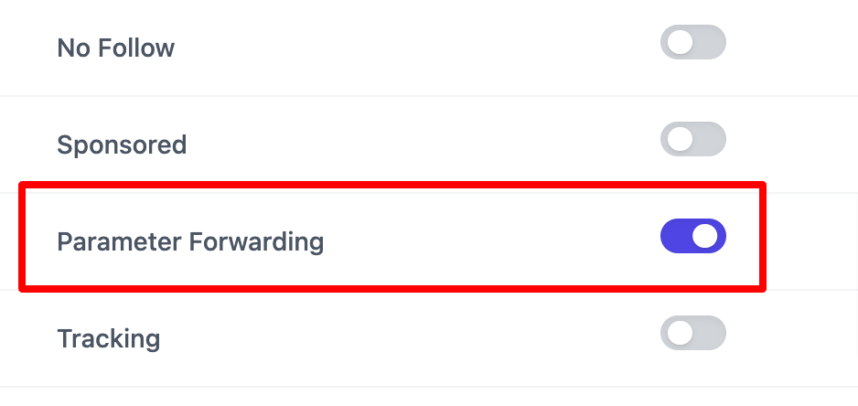 Parameter Forwarding Enabled