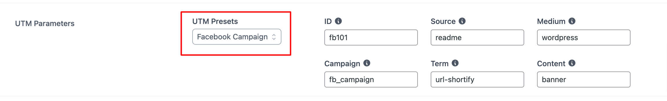 Use UTM Preset